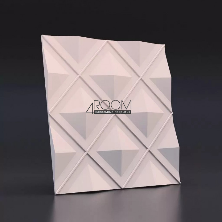 Ромбы вписанные - 3D панель из гипса, 50х50см