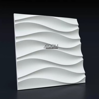 Волна симметричная - 3D панель из гипса, 50х50см