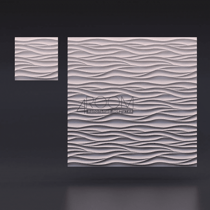 Волны острые - 3D панель из гипса, 50х50см