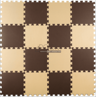 Мягкие полы Ekoprom Eco Cover  25х25 см бежево-коричневый, 16 штук