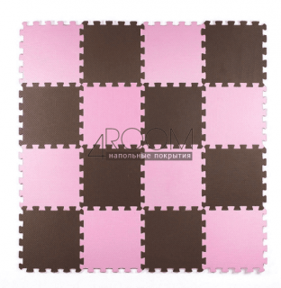 Мягкие полы Ekoprom Eco Cover  25х25 см розово-коричневый, 16 штук