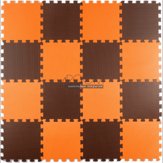 Мягкие полы Ekoprom Eco Cover  25х25 см оранжево-коричневый, 16 штук