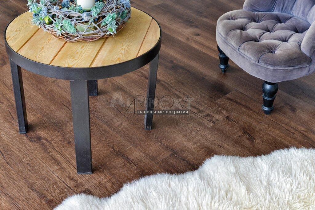 Каменно-полимерная плитка Alpine Floor (Альпин Флор) Real Wood ECO2-2 Дуб Мокка, со встроенной подложкой