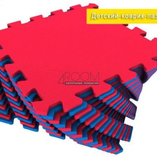 Мягкие полы Ekoprom Eco Cover Универсальный пол красно-синий  25х25 см, 16 деталей