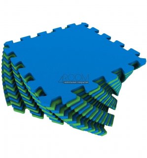 Мягкие полы Ekoprom Eco Cover Универсальный пол сине-зеленый  25х25 см, 16 деталей