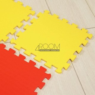 Мягкие полы Ekoprom Eco Cover Универсальный пол желто-красный  25х25 см, 16 деталей
