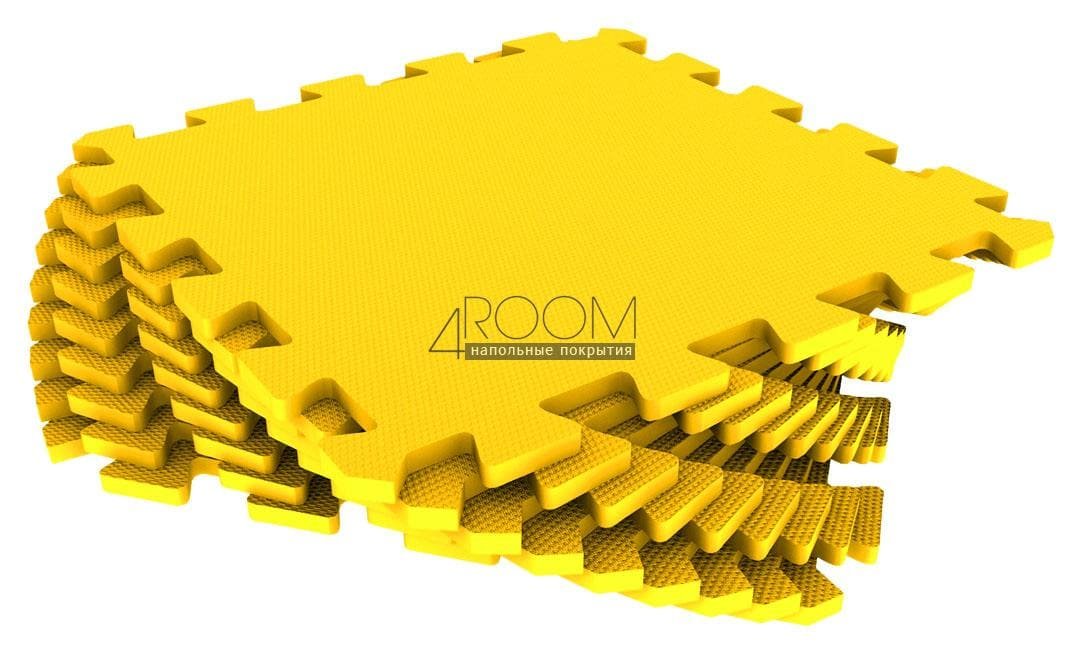 Мягкие полы Ekoprom Eco Cover Универсальный пол Желтый 30х30 см, 9 деталей, с кромками