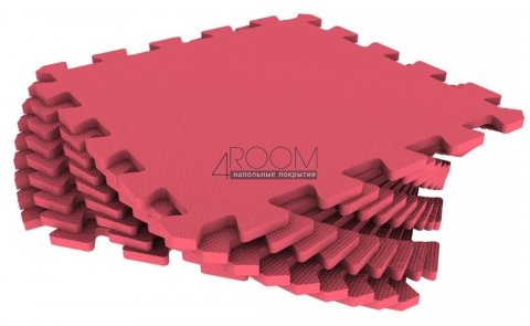 Мягкие полы Ekoprom Eco Cover Универсальный пол Красный 60х60 см, 4 детали, с кромками