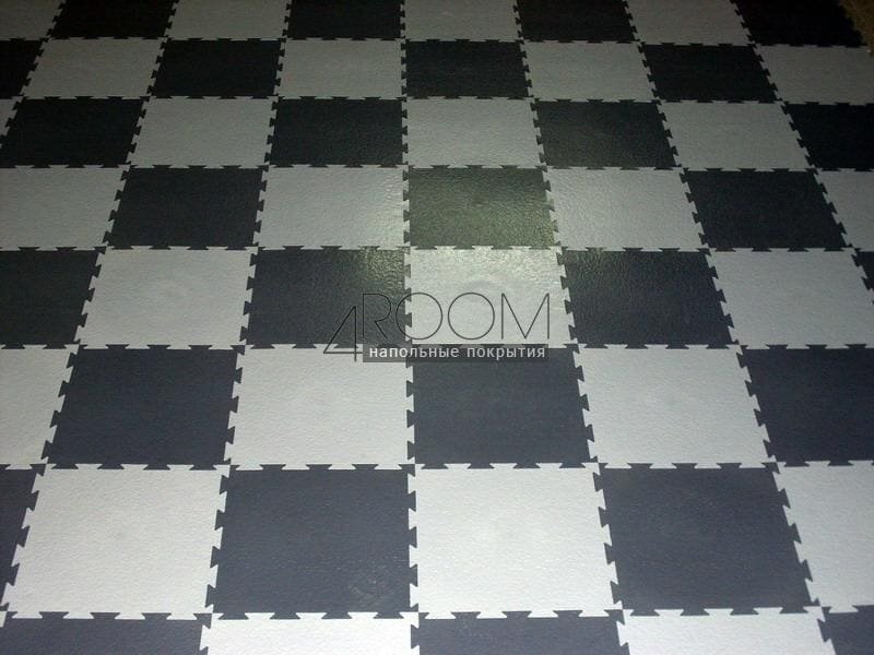 Мягкие полы Ekoprom Eco Cover Универсальный пол Чёрно-серый 60х60 см, 4 детали, с кромками