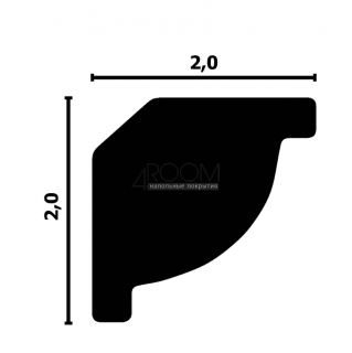 Потолочный плинтус (карниз) из дюрополимера Perfect Plus P38, 20х20х2000мм