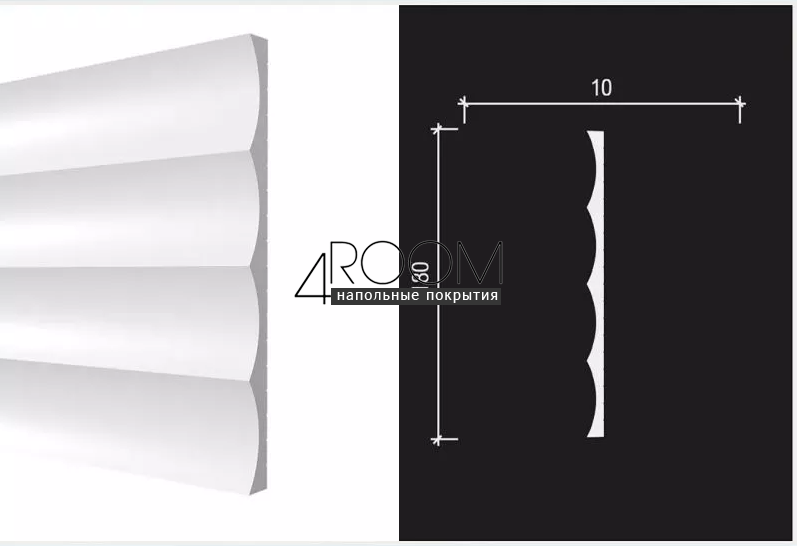 Декоративная 3D панель под покраску из дюрополимера Decor-Dizayn DD917 (3m), 180х10х3000мм