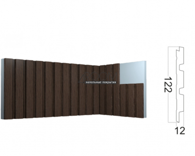 Стеновая 3D Панель Paolo Arte Konture, Kr204SP-8/2,7 Темный орех, 122х12х2700мм