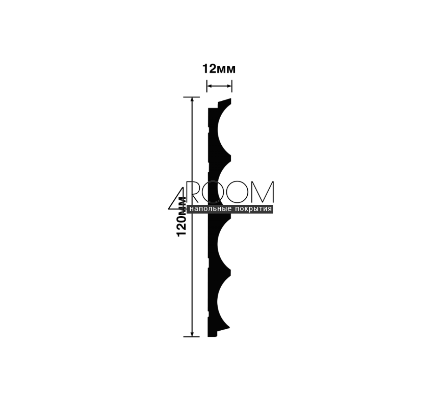 Цветная 3D панель из дюрополимера HIWOOD LV139-BU29, 120х12х2700мм