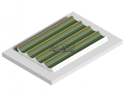 Цветная 3D панель из дюрополимера HIWOOD LV139-GN81G, 120х12х2700мм