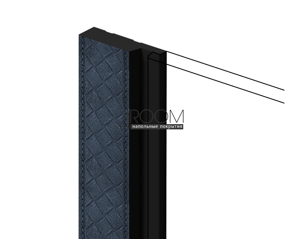 Финишный молдинг для 3D панели, HiWood плетеная кожа LF124ALE1-BU28K, 42х12х2700мм