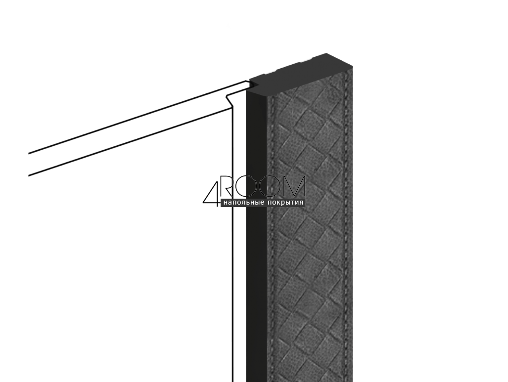 Финишный молдинг для 3D панели, HiWood плетеная кожа LF124BLE1-GR27K, 31х12х2700мм