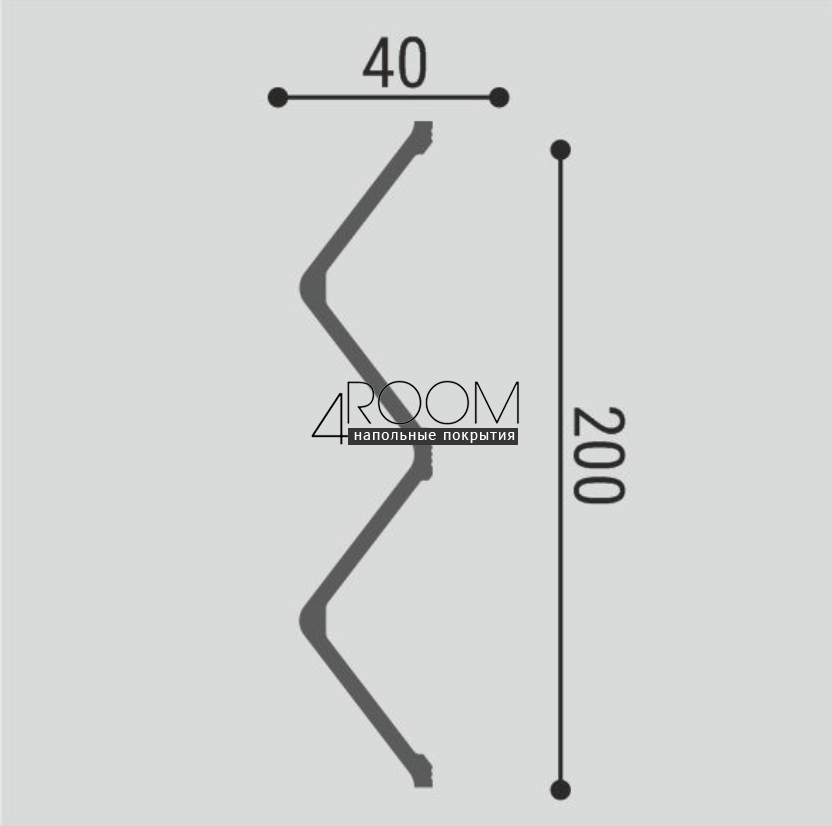 Стеновая 3D панель под покраску Bello Deco СП12/2, 200х40х2000мм