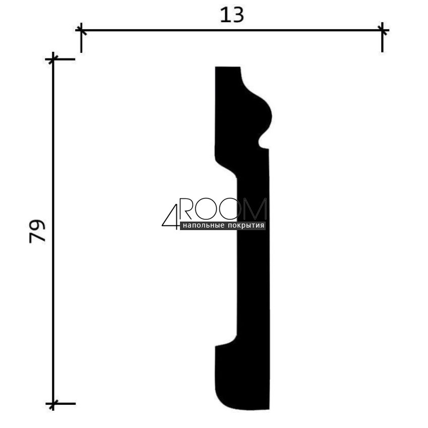 Цветной плинтус из дюрополимера Decor-Dizayn 005-115, 79х13х2400мм,