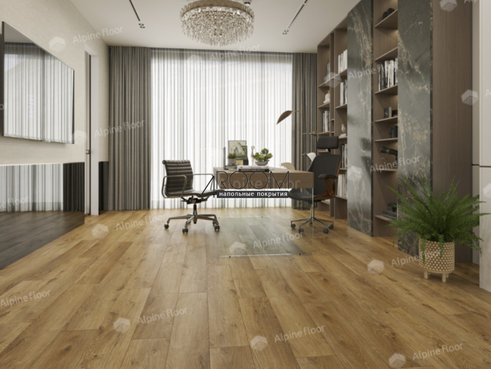 Кварц-виниловая, клеевая LVT плитка Alpine Floor ECO 5-30 Дуб Цейлонский, 1219х184х2мм