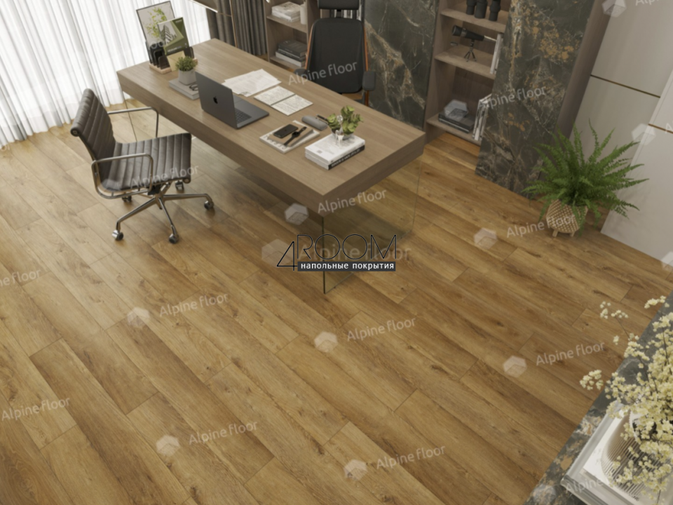 Кварц-виниловая, клеевая LVT плитка Alpine Floor ECO 5-30 Дуб Цейлонский, 1219х184х2мм