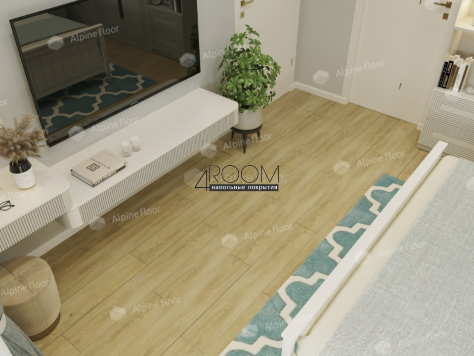 Кварц-виниловая, клеевая LVT плитка Alpine Floor ECO 5-32 Тисс, 1219х184х2мм