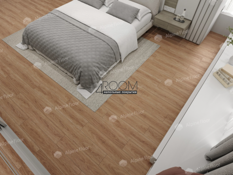 Кварц-виниловая, клеевая LVT плитка Alpine Floor ECO 3-22 Сосновый Бор, 1219х184х3мм