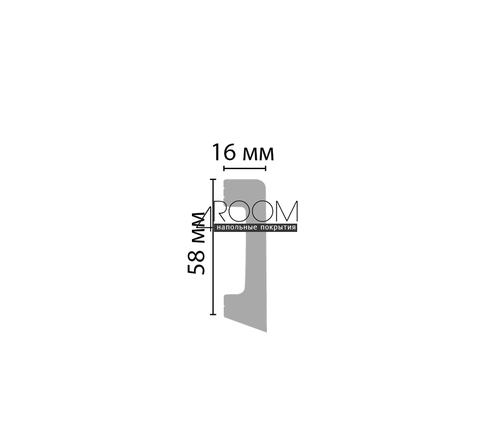 Плинтус - молдинг из дюрополимера под покраску Decomaster D234, 58х16х2000мм