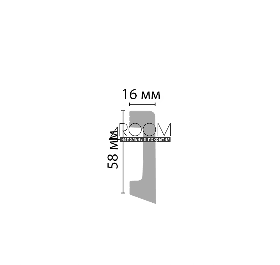 Цветной плинтус - молдинг из дюрополимера Decomaster D234-18D, 58х16х2400мм