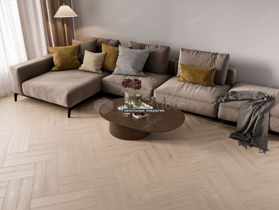 Кварц-виниловая, клеевая LVT плитка Norland, Lagom Parquet LVT Elegant 1034-08, 590х118х2мм/0,3мм, 34 класс