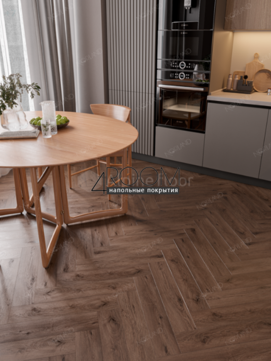 Кварц-виниловая, клеевая LVT плитка Norland, Lagom Parquet LVT Sterk 1034-09, 590х118х2мм/0,3мм, 34 класс