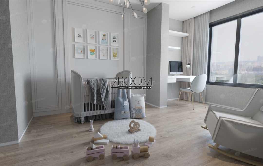 Кварц-виниловая, клеевая LVT плитка Alpine Floor Grand Sequoia LVT, Карите ECO 11-902, 1219,2х184,15х2,5мм, 43 класс