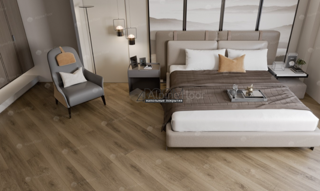 Кварц-виниловая, клеевая LVT плитка Alpine Floor Grand Sequoia LVT, Вайпуа ECO 11-1902, 1219,2х184,15х2,5мм, 43 класс