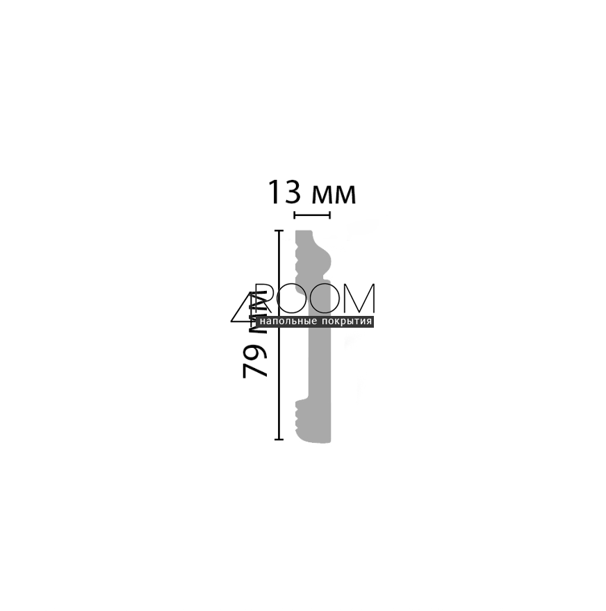 Белый плинтус из дюрополимера Decomaster D005-115 Белый Матовый, 79х13х2400мм