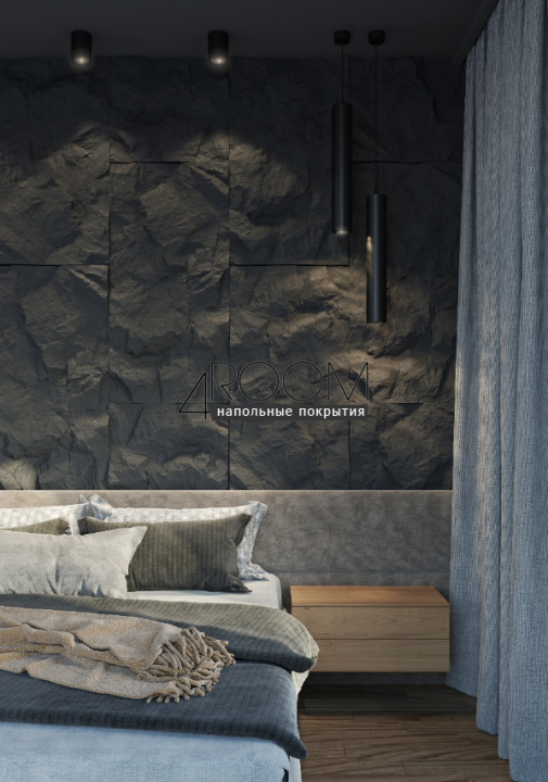 Стеновая 3D панель из полиуретана под покраску Bello Deco С001-1PU, 1200х600х60мм