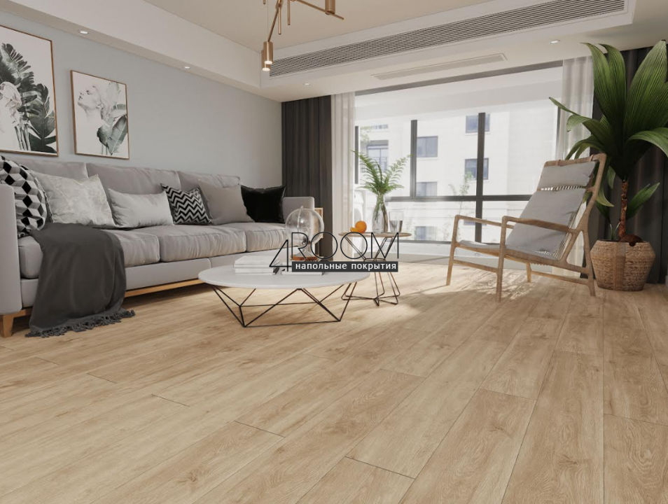 Каменно-полимерная замковая SPC плитка LAMINEXT FINEST Дуб Стаут 1304, 1220х183мм, 4/0,3мм