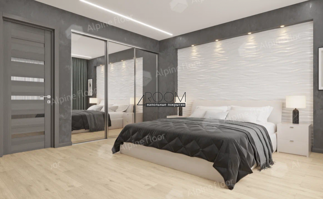 Каменно-полимерная замковая SPC плитка Alpine Floor Classic Light Дуб Ваниль ECO 106-22 MC, 1220х183мм, 3,5/0,3мм, 34 класс
