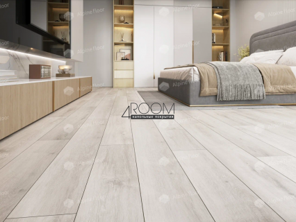 Каменно-полимерная замковая SPC плитка Alpine Floor Classic Light Ясень Серый ECO 134-55 MC, 1220х183мм, 3,5/0,3мм, 34 класс