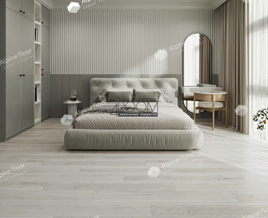 Каменно-полимерная замковая SPC плитка Alpine Floor Classic Light Дуб Выбеленный ECO 182-88 MC, 1220х183мм, 3,5/0,3мм, 34 класс