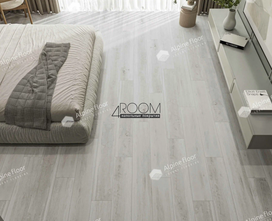 Каменно-полимерная замковая SPC плитка Alpine Floor Classic Light Дуб Выбеленный ECO 182-88 MC, 1220х183мм, 3,5/0,3мм, 34 класс