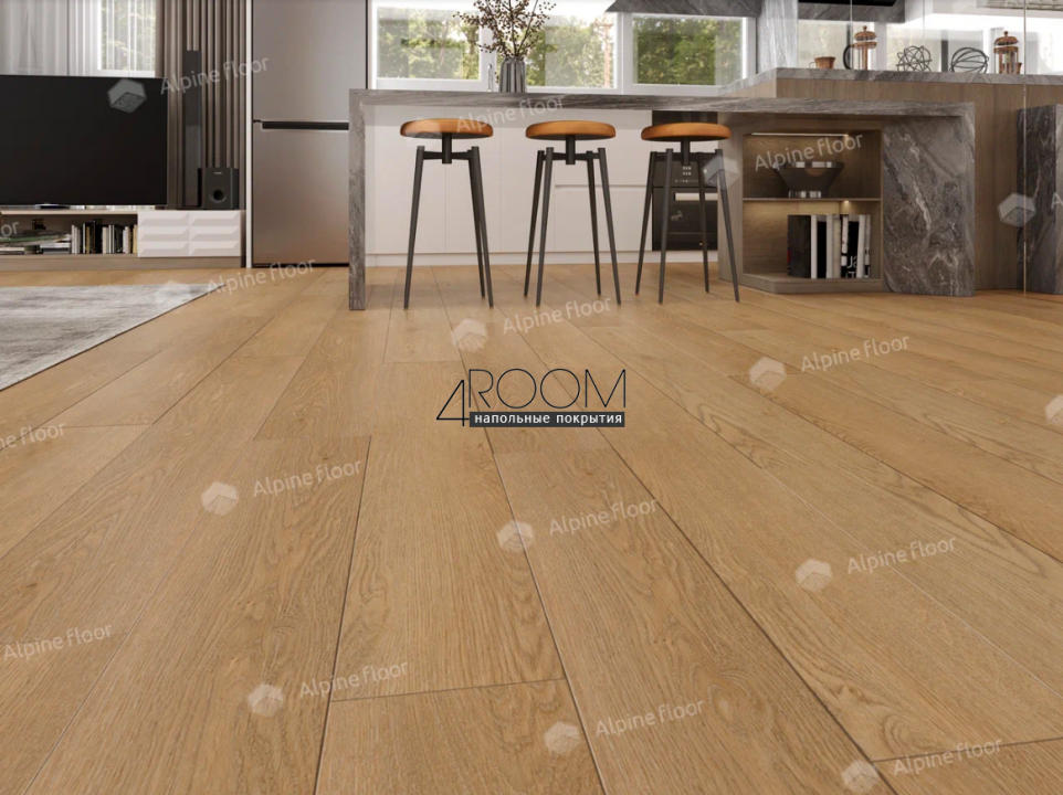 Каменно-полимерная замковая SPC плитка Alpine Floor Classic Клен классический ECO 173-6 MC, 1220х183мм, 4/0,55мм, 43 класс