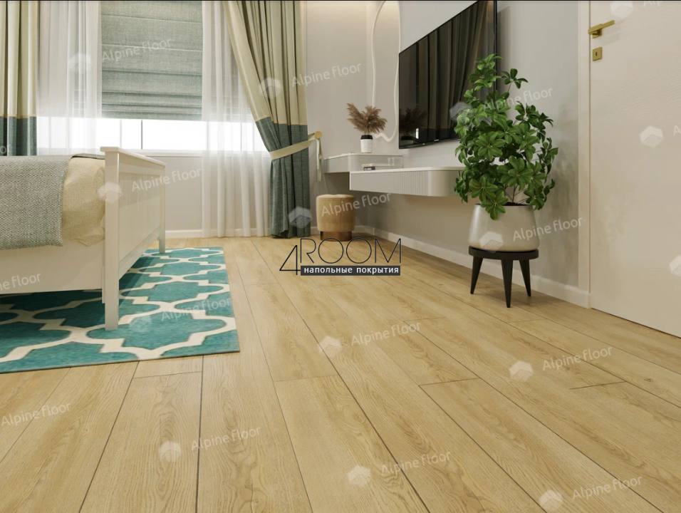 Каменно-полимерная замковая SPC плитка Alpine Floor Classic Тисс ECO 135-6 MC, 1220х183мм, 4/0,55мм, 43 класс