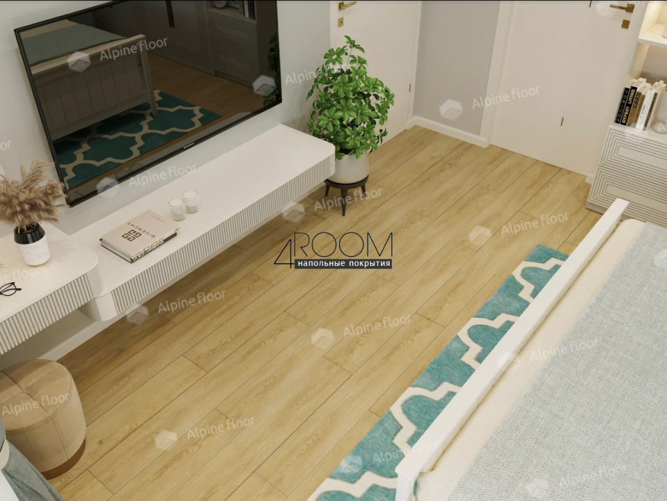 Каменно-полимерная замковая SPC плитка Alpine Floor Classic Тисс ECO 135-6 MC, 1220х183мм, 4/0,55мм, 43 класс