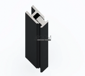 Теневая алюминиевая рейка под панели и керамогранит Laconistiq DUAL mini 6х10х3000мм, черный анодированный