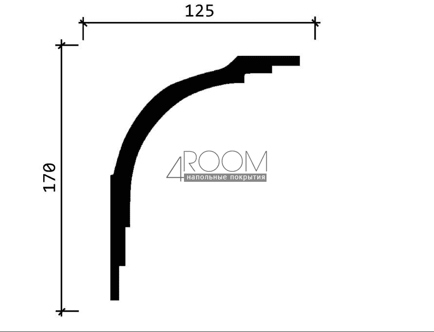 Карниз из дюрополимера DD511 Decor Dizayn 170х120х2000 мм