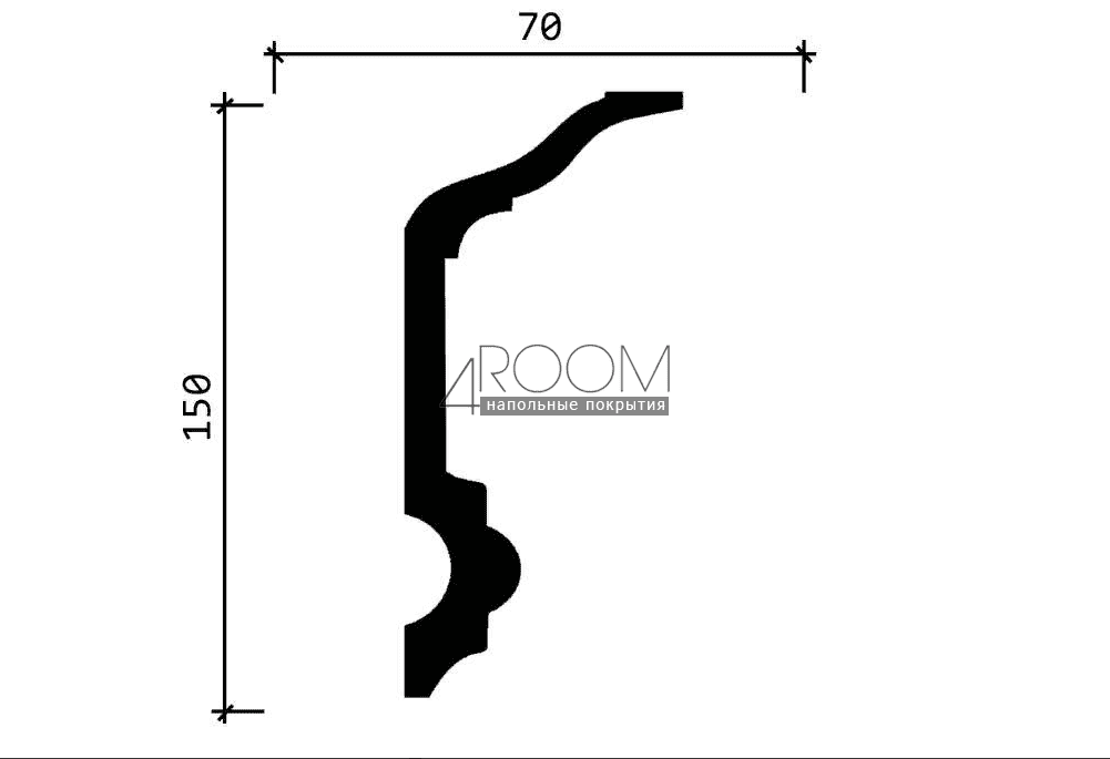 Карниз из дюрополимера DD505 Decor Dizayn 120х70х2000 мм