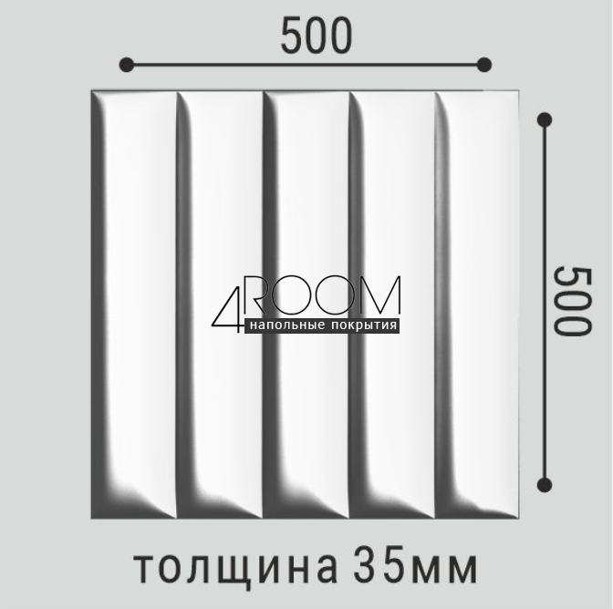 Стеновая 3D панель под покраску Bello Deco СП19, 500х500х35мм
