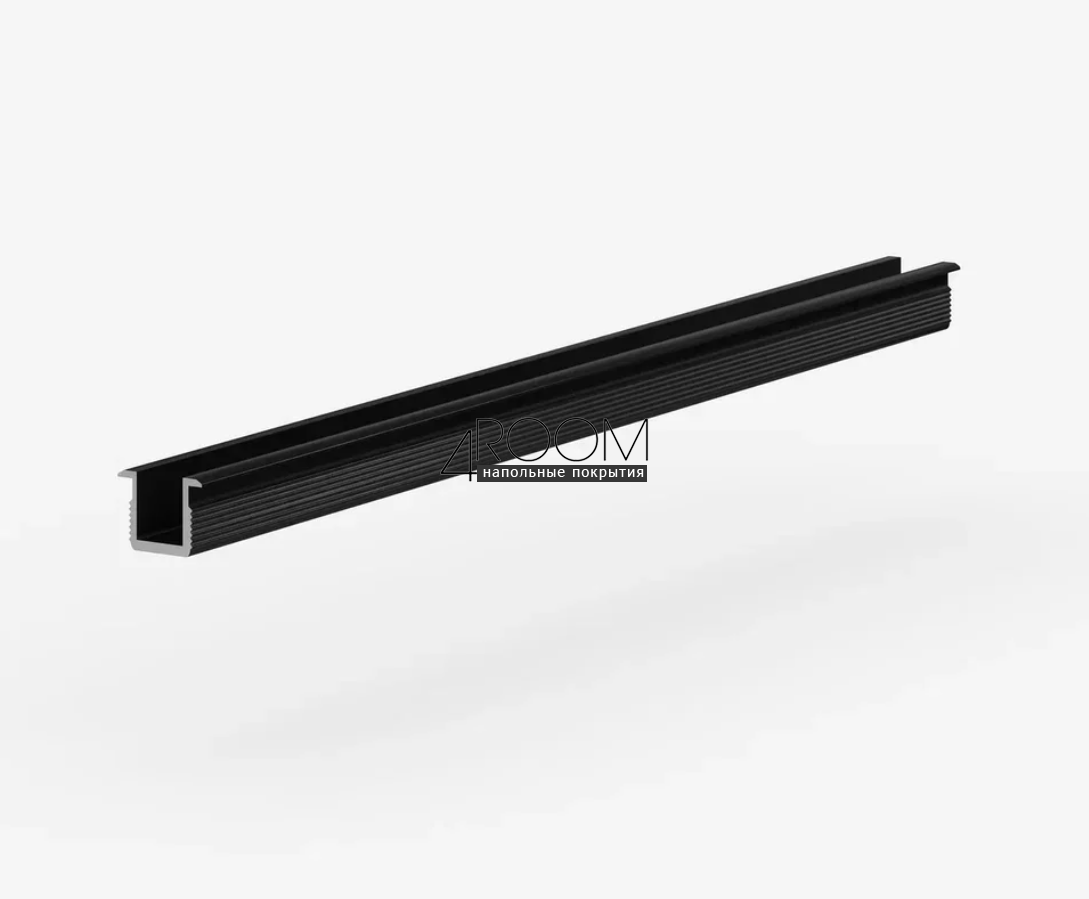 Теневая алюминиевая рейка Laconistiq LIGHT mini ПОД ПОДСВЕТКУ для обоев, панелей, керамогранита, 14х13х3000мм, черный анодированный