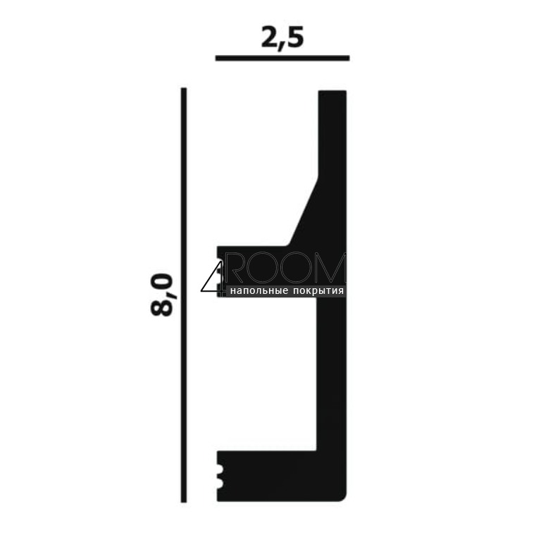 Плинтус из дюрополимера под покраску Perfect Plus P82, 80х25х2000мм