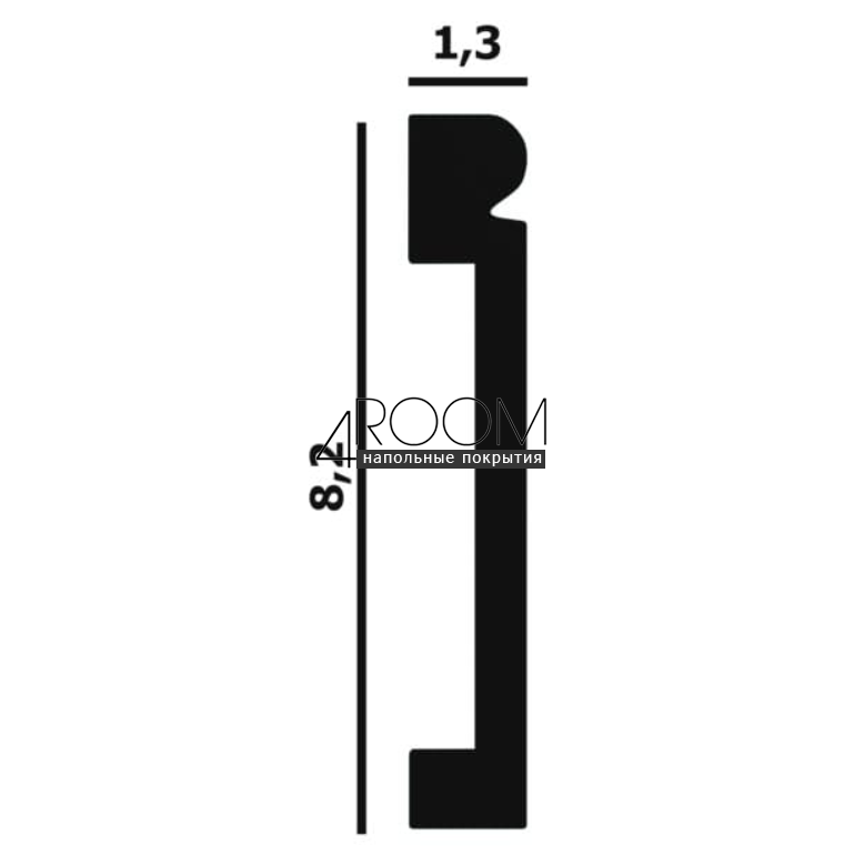 Плинтус из дюрополимера под покраску Perfect Plus P49, 82х13х2000мм