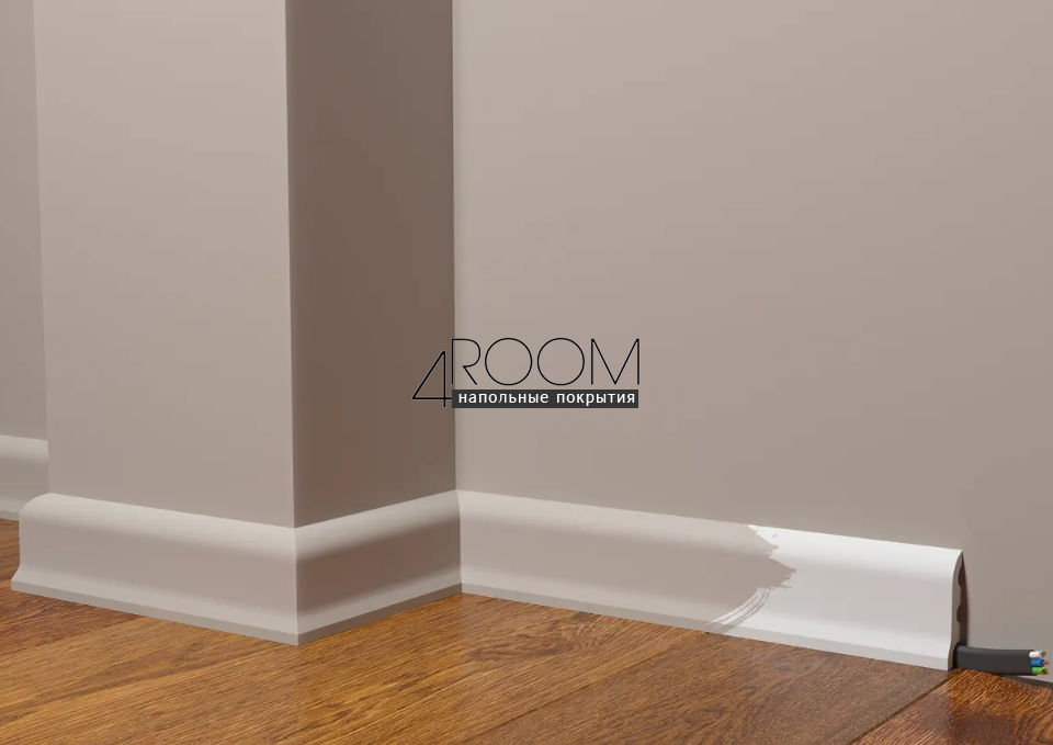 Плинтус из дюрополимера под покраску Decor-Dizayn DD18, 54х16х2000мм
